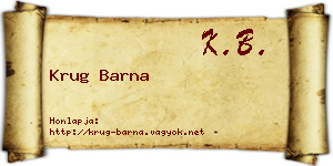 Krug Barna névjegykártya
